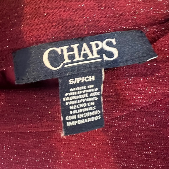 Chaps. Like new beautiful holiday dress size small. Burgundy with sparkle. - Picture 2 of 2